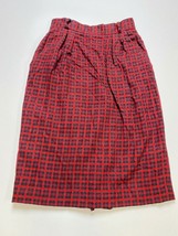 Jones New York 100% Wool Skirt Women’s 8 Knee Length Plaid Fall Winter red black - £23.60 GBP