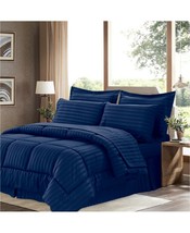 Sweet Home Collection Dobby Embossed 8-Pc. Navy King Comforter Set  T4102287 - $71.27