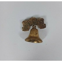 Vintage Liberty Bell Gold Tone Lapel Hat Pin - £3.52 GBP