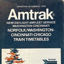 Amtrak Brochure 1976 Norfolk Washington Cincinnati Chicago Timetables - $8.87