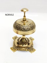 Table Desk Bell Antique Vintage Brass Hotel Service Reception Counter Bell - £33.78 GBP