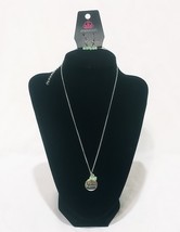 Mother Pendant Necklace Earrings Paparazzi Jewelry Set Silver Tone Green... - $14.84