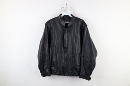 Vintage 70s Streetwear Womens XL Distressed Leather Moto Bomber Jacket B... - £101.88 GBP