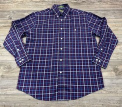 Orvis Men’s Large 100% Cotton Button Down Shirt Large Green Multicolor Plaid L/S - £24.73 GBP