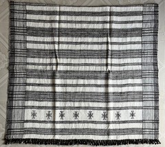 KHITUMASI | Wool Throw | Full Pattern | Cream Black | Blanket - £279.77 GBP