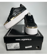 NWB Karl Lagerfeld Paris Violet Men&#39;s Platform Sneakers Black/Gunmetal -... - $64.54 CAD