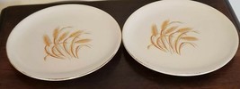 Vintage Golden Wheat Gold Trim Made in the USA Set of Five (5) Ceramic P... - $30.00