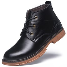 2021 Men Genuine Leather Autumn Winter Boots Warm Snow Men Boots Ankle Boots For - £74.23 GBP