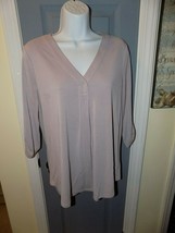 Adrianna Papell Blush Purple Roll Tab Sleeve Tunic Shirt Size S Women&#39;s Euc $49 - £16.92 GBP