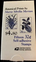 Botanical Prints Booklet of Fifteen 32 Cent Postage Stamps Scott BK261 - £12.54 GBP