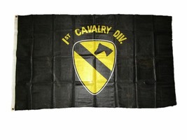 3x5 Army First Black 1st Cavalry Division Knitted Nylon Flag 3&#39;x5&#39; (Licensed) - £14.42 GBP