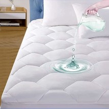 Full Quilted Waterproof Mattress Pad Cover, Soft Breathable Mattress Pad Cover, - £34.33 GBP
