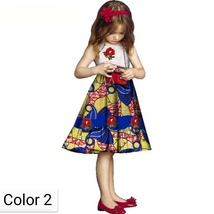 Free Shipping Cotton Wax Printing African Girl’s Lace Pleated Skirt 18 Colors - £76.09 GBP