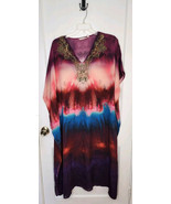 Soft Surroundings Maxi Kaftan Cover Up Dress Women&#39;s Size S/M Beaded Seq... - $701.09 MXN