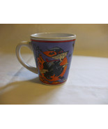 Shabby chic 12 Oz Purple Halloween Witch Mug Glass Cup - £9.46 GBP