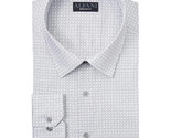 Alfani Men&#39;s Slim-Fit Octagon-Tile-Print Dress Shirt Grey/White-14-14.5 ... - £15.59 GBP
