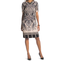 Chicos 0 Paisley Plaid Short Dress Womens S 4 Back Zip Lined Flowy Lightweight - £14.38 GBP