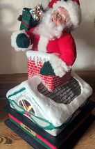 Vintage 1993 Holiday Creations Trim A Home 12&quot; Santa in Chimney Musical Figure - £17.56 GBP