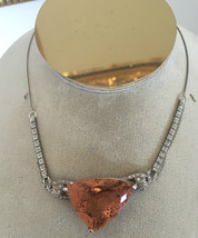 Huge GIA certified IF Flawless 64.2ct Morganite platinum Diamond Choker Necklace - £51,386.67 GBP