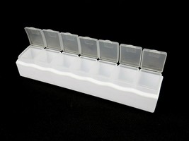 7 Day Pill Case w/Removable Daily Trays, Meds, Vitamins, Supplements, #PL-4011 - £4.68 GBP