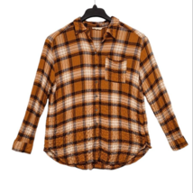 Jane And Delancy Shirt Womens Large Brown Plaid Button Up Top Normcore - $11.98