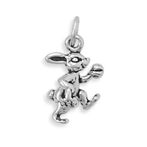 Easter Bunny with Easter Basket Sterling Silver Charm - £15.17 GBP