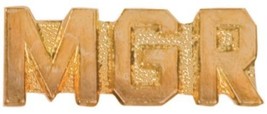 Gold Finish Metal MGR Pin TIE TACK Job Manager School Varsity Insignia Chenille - $11.97+
