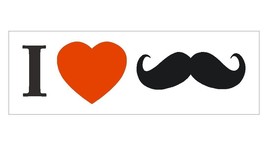 I Love Heart Mustaches FUNNY Bumper Sticker or Helmet Sticker D285 - £1.09 GBP+