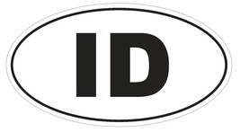 ID Idaho EURO OVAL Bumper Sticker or Helmet Sticker D458 Indonesia Count... - $1.39+