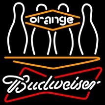 Budweiser Bowtie Bowling Orange Neon Sign - £550.05 GBP