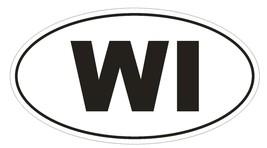 Wi Wisconsin Euro Oval Bumper Sticker Or Helmet Sticker D495 Laptop Tablet - £1.09 GBP+