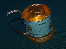 VINTAGE SOVIET RUSSIAN USSR VOLGOGRAD TEA GLASS CUP HOLDER PODSTAKANNIK - $6.92