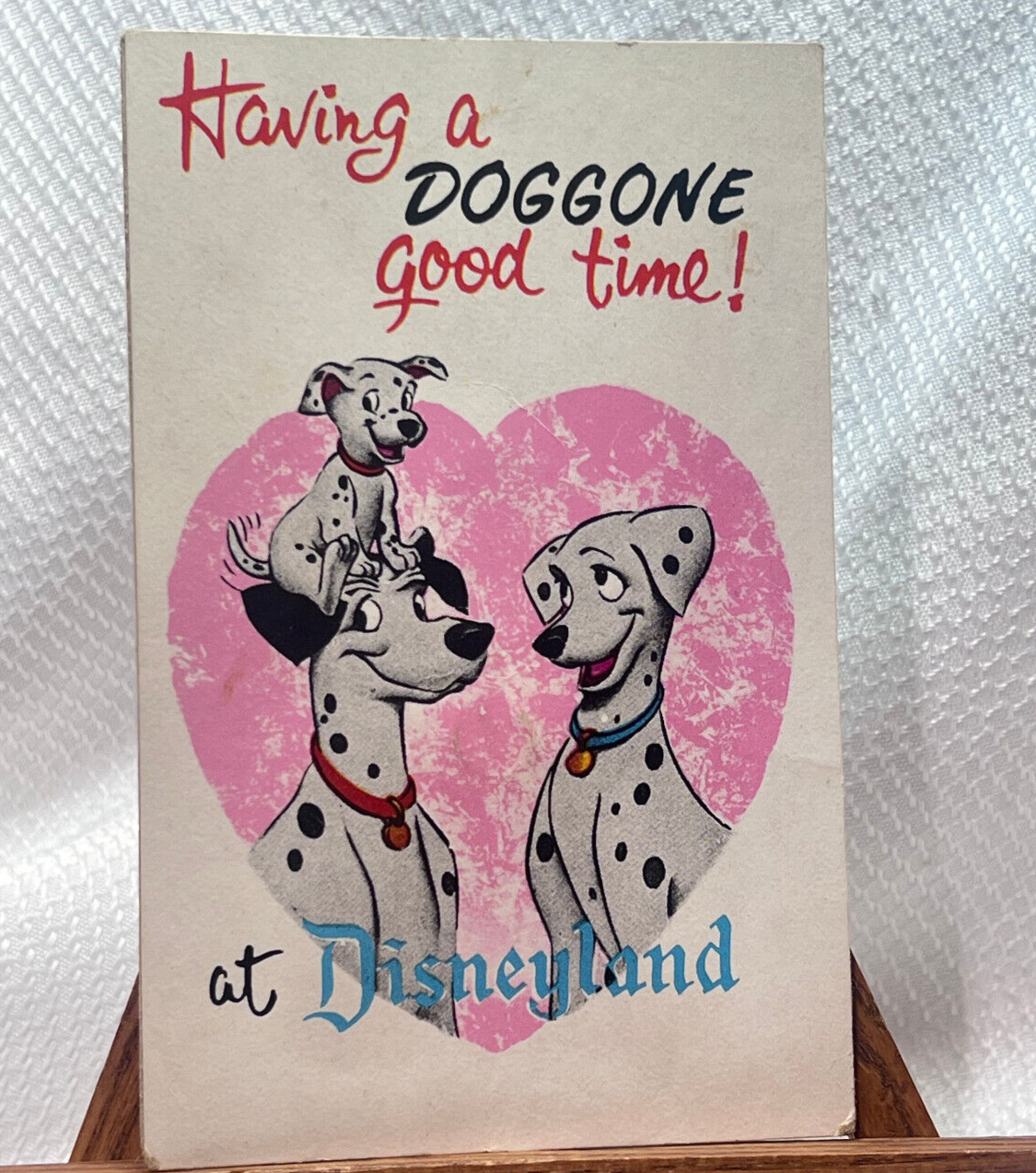 1973 Disneyland CA 101 Dalmations Squeaker Post Card Pongo & Perdita Postmarked - $49.45