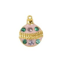 Origami Owl Charm HOLIDAY (new) PINK PAVE ORNAMENT CHARM - (CH3537) - £7.71 GBP