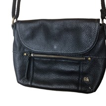 The Sak Black Pebbled Leather Crossbody Bag Adjustable Strap Front Zipper Pocket - £21.56 GBP