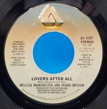 Melissa Manchester &amp; Peabo Bryson 45 Lovers After All /Happier Than I&#39;ve... - $43.73 MXN