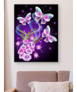 Butterfly Glowing Flowers Tapestry 80X60 INCHES - $335.34 MXN