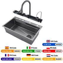 304 Stainless Steel Waterfall Kitchen Sink Large Single Slot Integrated ... - $204.72+