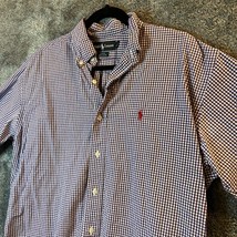 Ralph Lauren Button Up Shirt Mens Medium Purple Gingham Check Blake Big and Tall - £10.89 GBP