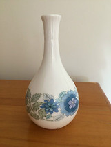 Wedgwood CLEMENTINE 5" Bud Vase Blue Lavender Flowers   - $10.00