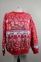 Spumoni by Franko L Red All Over Puff Print Bears Christmas Sweatshirt 50/50 - £39.58 GBP