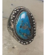 Turquoise ring Navajo ring sterling silver size 10 women men - $349.33 CAD