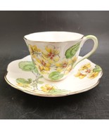 Salisbury &quot;Geranium&quot; Teacup and Saucer - Hand Painted Fine Bone China  E... - $19.20 CAD