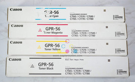 4 Cosmetic OEM Canon IRA C7565,C7570,C7580,C7765,C7770 GPR-56 CMYK Toners - $440.55