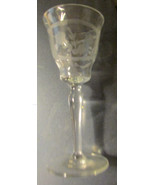 ANTIQUE FLORAL RIBBED CRYSTAL COGNAC GLASS 5 1/2 TALL 2 1/2 TOP DIA BASE... - £13.96 GBP
