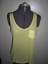 WOMEN&#39;S LA HEARTS CROCHET POCKET &amp; BACK TANK TOP TANKTOP LIME NEW $19 - £10.44 GBP