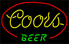 Yellow Coors Beer Neon Sign - £549.67 GBP