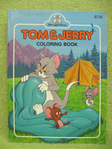 Tom &amp; Jerry Fat Coloring Book Hanna Barbera &#39;88 Tuffy Spike Tyke Droopy Dog Used - £9.60 GBP