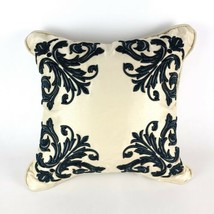 Croscill Napolean Square Toss Pillow Champagne Soft Gold Black Embroidered 16x16 - $33.63
