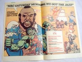1983 NBC Saturday Morning Cartoons Ad Thundarr, Smurfs, Spider-Man, Hulk, Mr. T - £6.38 GBP